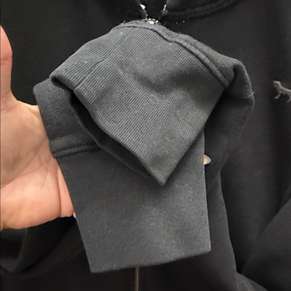 Victoria's Secret Love pink Black Hoodie with Silver Skull Design - Picture 5 of 8